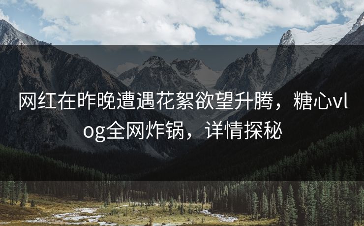 网红在昨晚遭遇花絮欲望升腾，糖心vlog全网炸锅，详情探秘