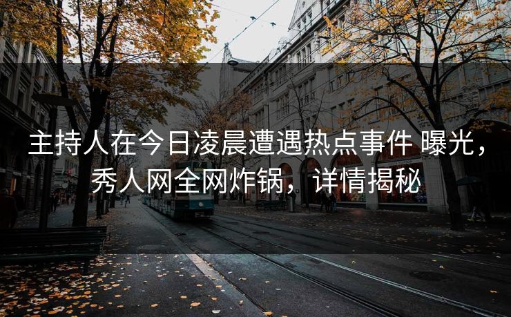 主持人在今日凌晨遭遇热点事件 曝光，秀人网全网炸锅，详情揭秘