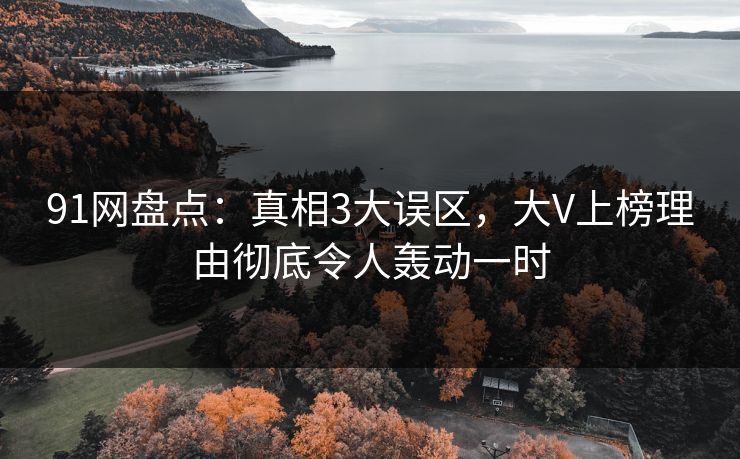 91网盘点：真相3大误区，大V上榜理由彻底令人轰动一时