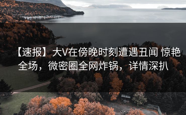 【速报】大V在傍晚时刻遭遇丑闻 惊艳全场，微密圈全网炸锅，详情深扒
