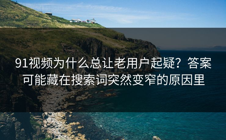91视频为什么总让老用户起疑？答案可能藏在搜索词突然变窄的原因里